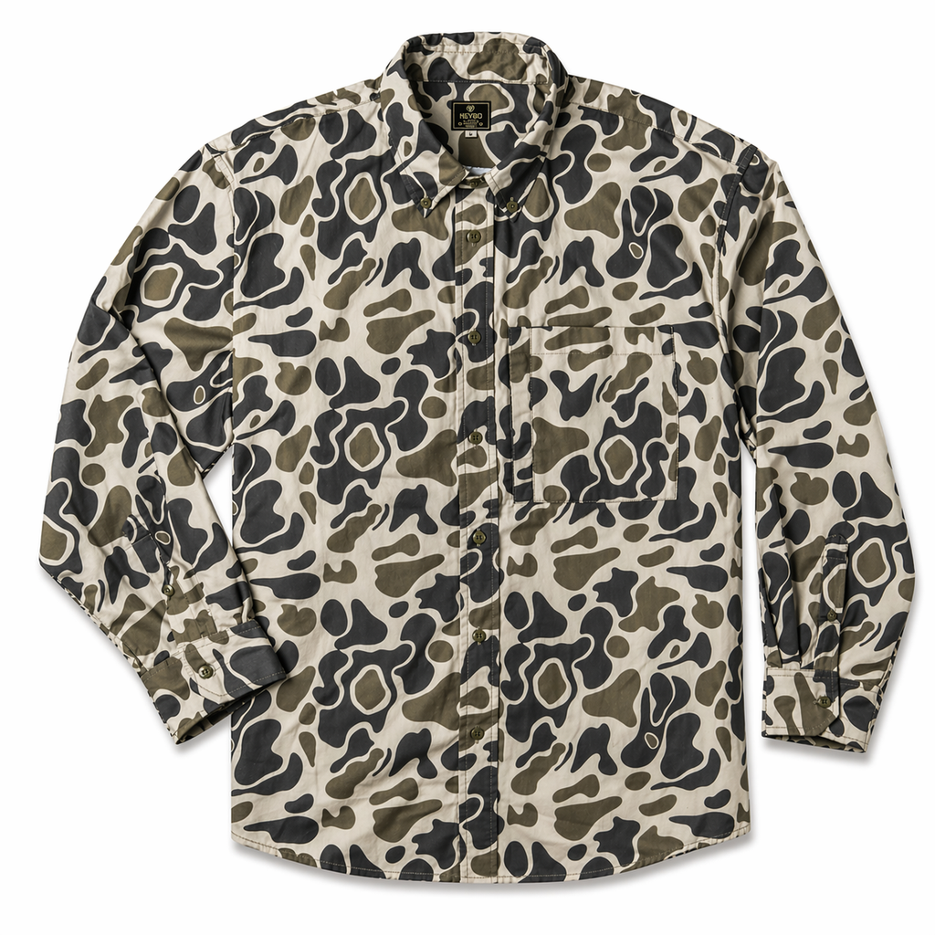 Stonecamp Flannel: Heybo Traditions Camo Olive