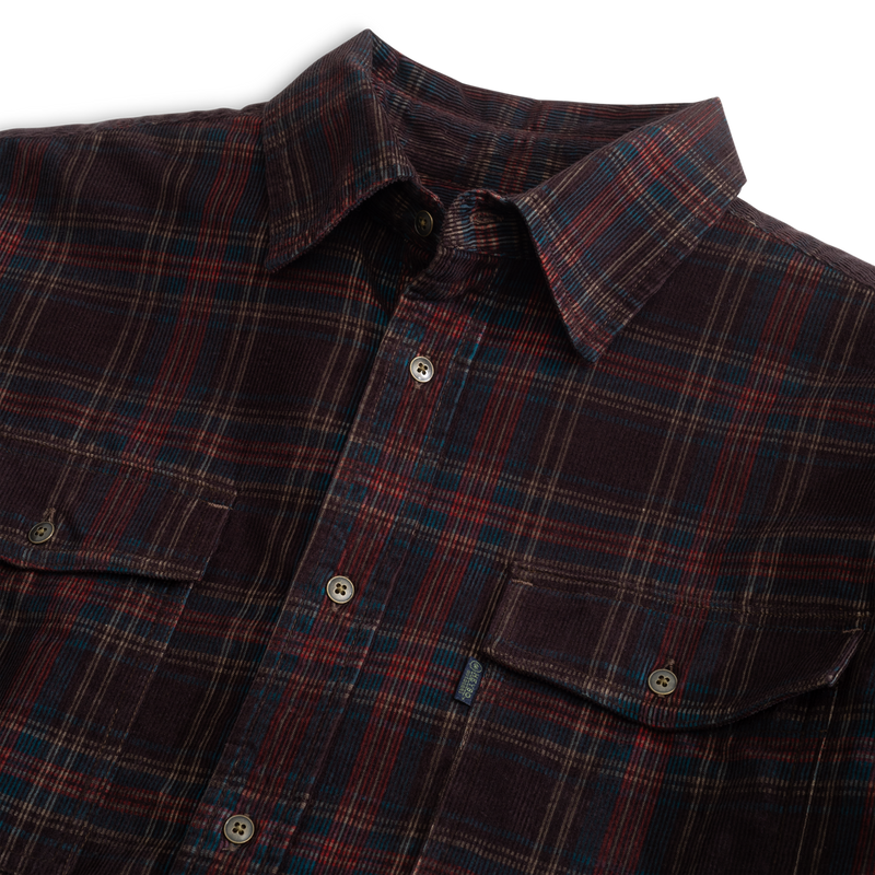 Darden Corduroy Shirt: Red Mahogany