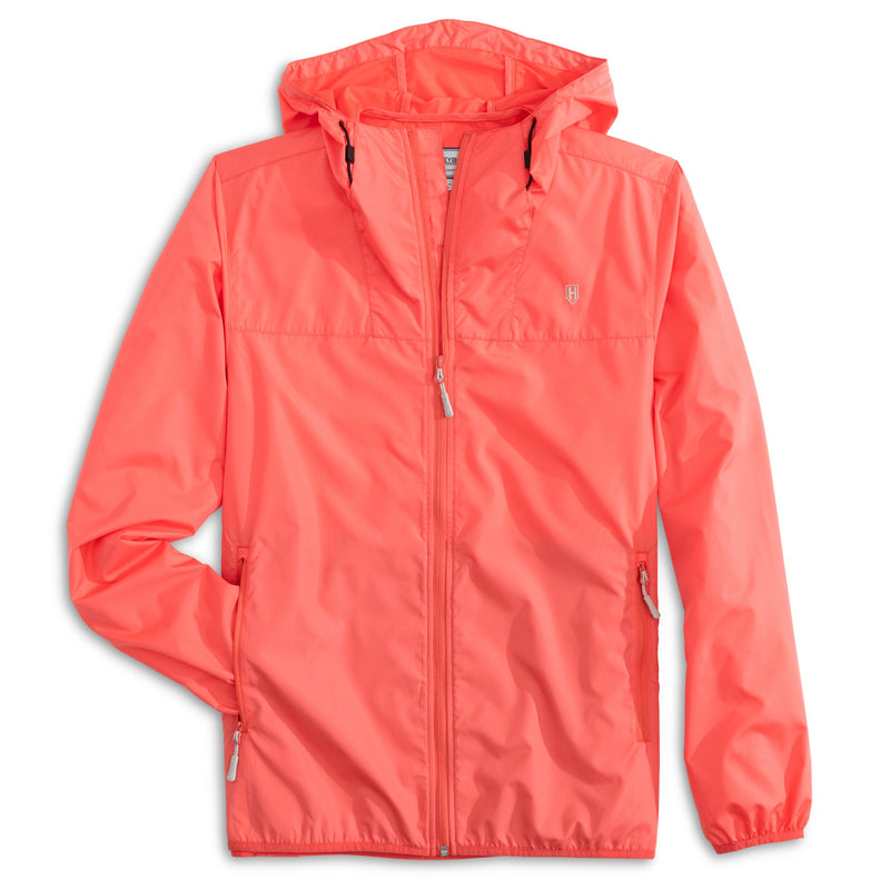Leeward Hooded Jacket: Coral