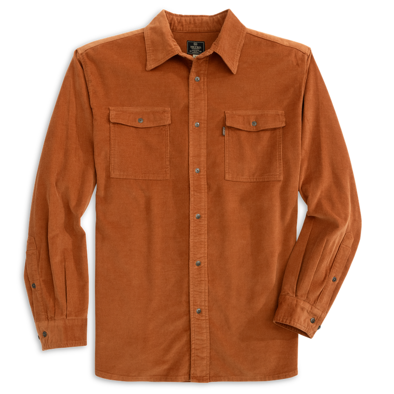 rust dress shirt Darden Corduroy Shirt: Rust XXL