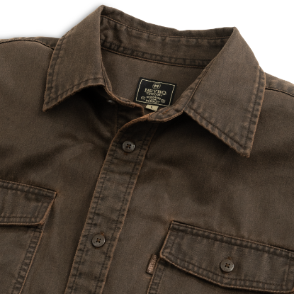 Keel Antique Cotton Button Down: Brown