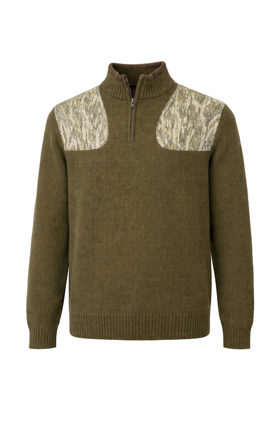Uplander 1/4 zip: Olive-Bottomland