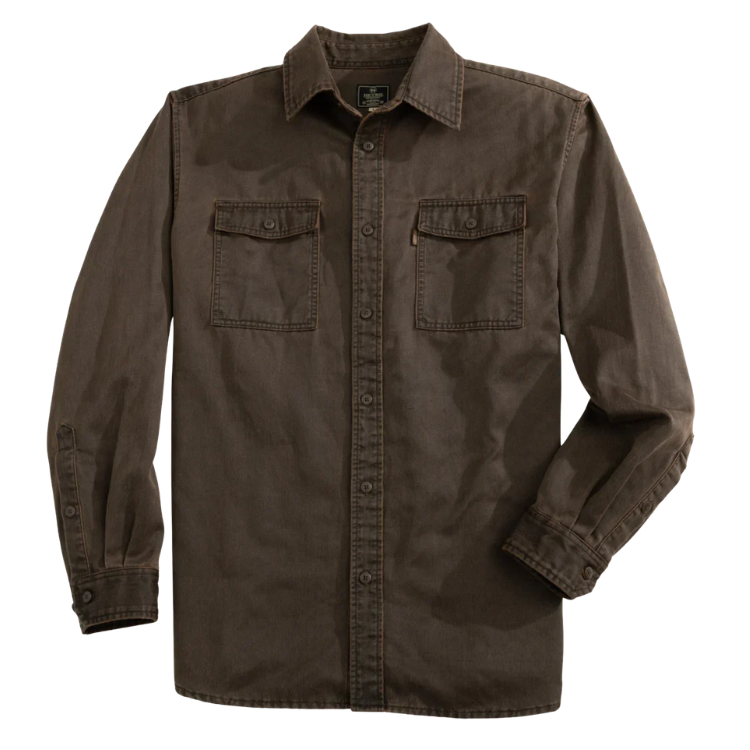Keel Antique Cotton Button Down: Brown