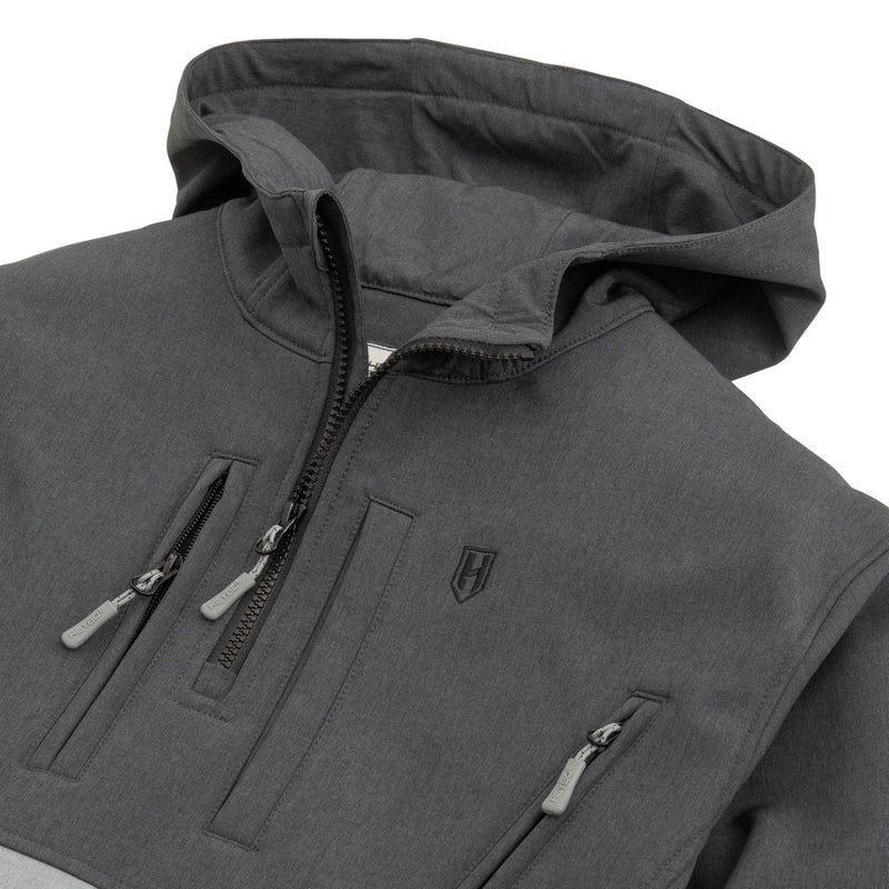 Heathered Hooded Landing Zone: Black